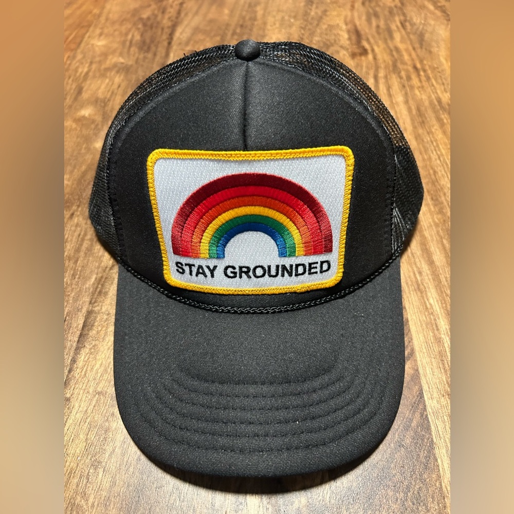 Aviator Nation - STAY GROUNDED TRUCKER HAT - Black - New w/ Tags